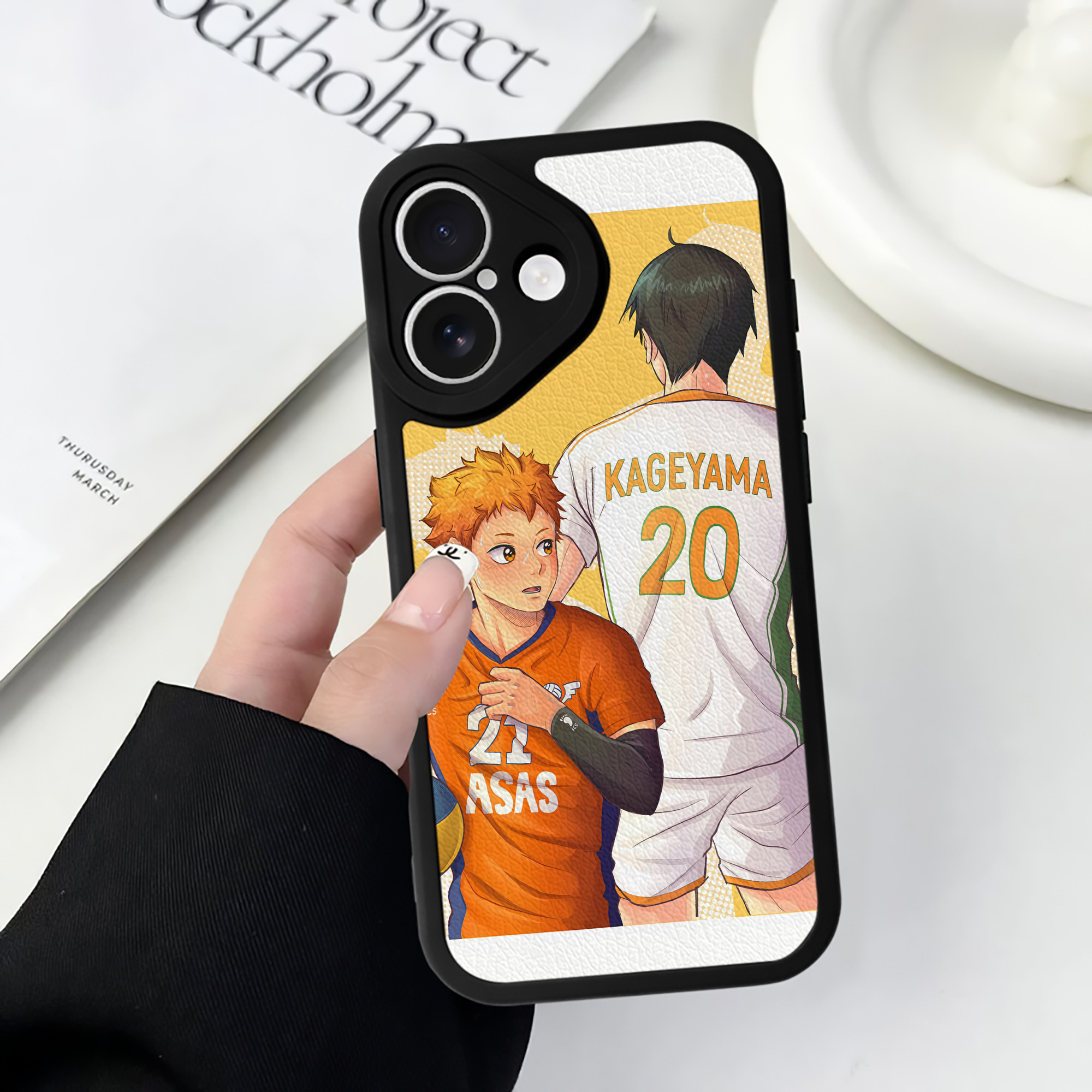 （画像用） ハイキュー!! Haikyu!! 【iPhone 16シリーズ対応】シリコンスマホケース（レザー調） 材質：シリコン